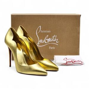 Christian Louboutin Hot Chick Patent Leather Pumps Metallic Gold EU 39 US 8.5